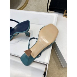 By Far New Sheepskin High Heeled Sandals For Women Blue