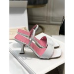By Far New Sheepskin High Heeled Sandals For Women White