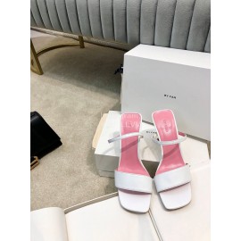 By Far New Sheepskin High Heeled Sandals For Women White