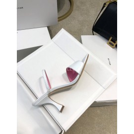 By Far New Sheepskin High Heeled Sandals For Women White