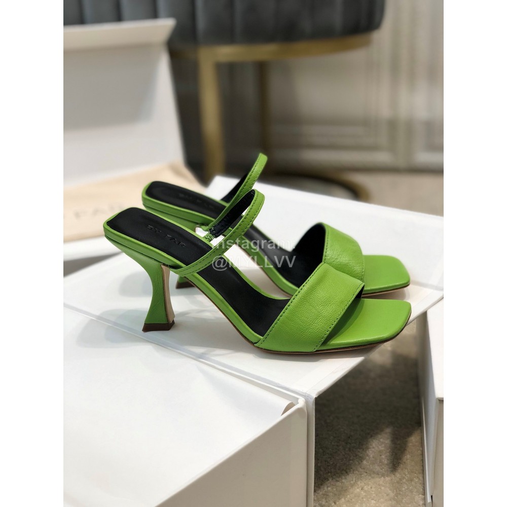 By Far New Sheepskin High Heeled Sandals For Women Green