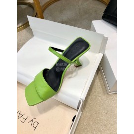 By Far New Sheepskin High Heeled Sandals For Women Green