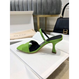 By Far New Sheepskin High Heeled Sandals For Women Green