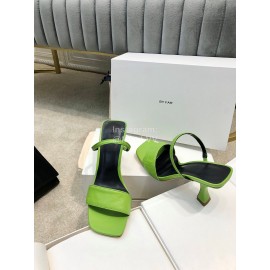 By Far New Sheepskin High Heeled Sandals For Women Green