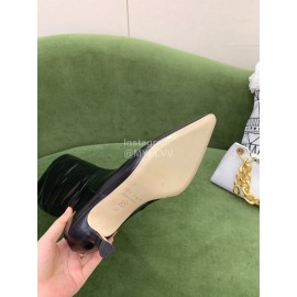 By Far Black Cowhide High Heeled Long Boots For Women