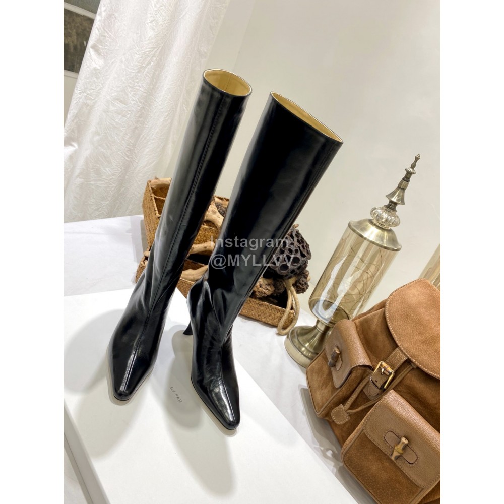 By Far Stevie Cowhide High Heeled Long Boots For Women Black