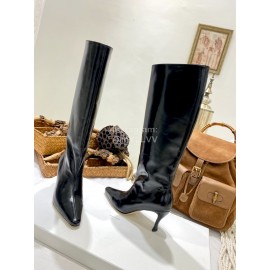 By Far Stevie Cowhide High Heeled Long Boots For Women Black