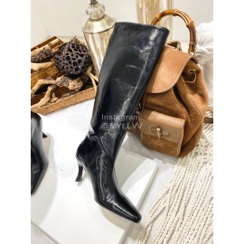 By Far Stevie Cowhide High Heeled Long Boots For Women Black