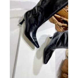 By Far Stevie Cowhide High Heeled Long Boots For Women Black