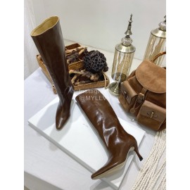 By Far Stevie Cowhide High Heeled Long Boots For Women Brown