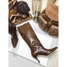 By Far Stevie Cowhide High Heeled Long Boots For Women Brown