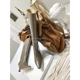 By Far Stevie Cowhide High Heeled Long Boots For Women Coffee