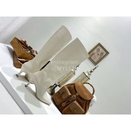 By Far Stevie Cowhide High Heeled Long Boots For Women White