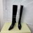 By Far Stevie Black Cowhide High Heeled Long Boots For Women