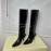 By Far Stevie Black Cowhide High Heeled Long Boots For Women