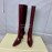 By Far Stevie Cowhide High Heeled Long Boots For Women Wine Red