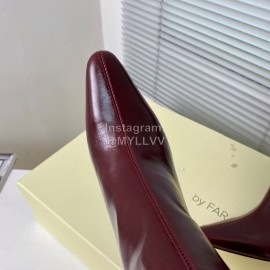 By Far Stevie Cowhide High Heeled Long Boots For Women Wine Red