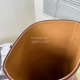 By Far Stevie Cowhide High Heeled Long Boots For Women Wine Red