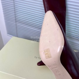 By Far Stevie Cowhide High Heeled Long Boots For Women Wine Red