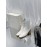 By Far Winter Cowhide Thick High Heeled Short Boots For Women White