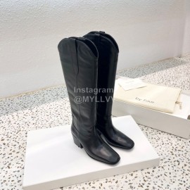 By Far Winter Vintage Cowhide Thick High Heeled Boots For Women Black