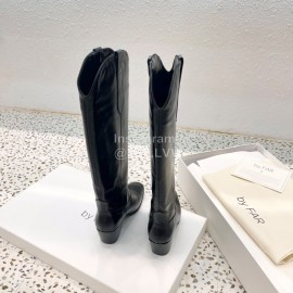 By Far Winter Vintage Cowhide Thick High Heeled Boots For Women Black