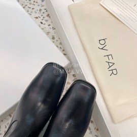 By Far Winter Vintage Cowhide Thick High Heeled Boots For Women Black