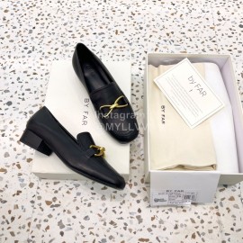 By Far Autumn And Winter Vintage Metal Buckle Thick Heel Loafers For Women Black