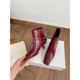 Byfar Autumn Winter New Square Head Side Zipper Boots For Women Wine Red