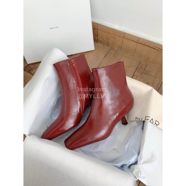 Byfar Autumn Winter New Square Head Side Zipper Boots For Women Wine Red
