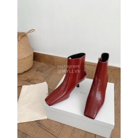 Byfar Autumn Winter New Square Head Side Zipper Boots For Women Wine Red