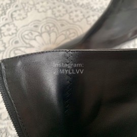 Byfar Simple Sheepskin Square Head Side Zipper Boots For Women Black