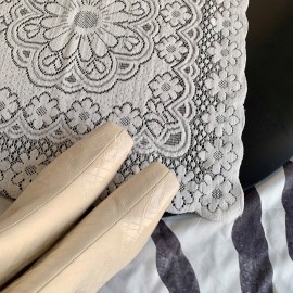 Byfar Simple Sheepskin Square Head Side Zipper Boots For Women Beige