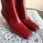 Byfar Simple Sheepskin Square Head Side Zipper Boots For Women Red