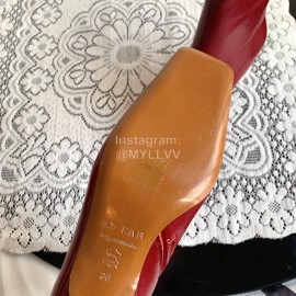 Byfar Simple Sheepskin Square Head Side Zipper Boots For Women Red