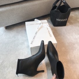 Byfar Winter New Sheepskin High Heel Short Boots For Women Black