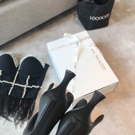 Byfar Winter New Sheepskin High Heel Short Boots For Women Black