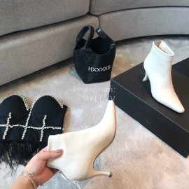 Byfar Winter New Sheepskin High Heel Short Boots For Women Beige