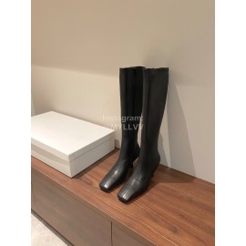 Byfar Winter New Sheepskin High Heel Long Boots For Women Black