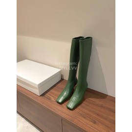 Byfar Winter New Sheepskin High Heel Long Boots For Women Green