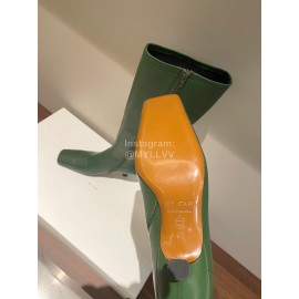 Byfar Winter New Sheepskin High Heel Long Boots For Women Green