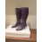 Byfar Winter New Sheepskin High Heel Long Boots For Women Purple