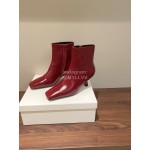 Byfar Winter New Calf High Heel Short Boots For Women Wine Red