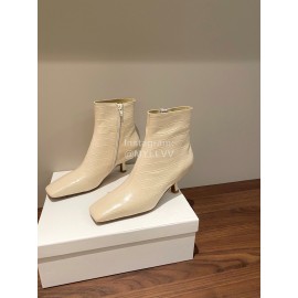 Byfar Winter New Calf High Heel Short Boots For Women Beige