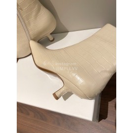 Byfar Winter New Calf High Heel Short Boots For Women Beige