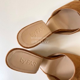 Byfar Summer Leather Slope Heel Slippers For Women Brown