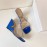 Byfar Summer Leather Slope Heel Slippers For Women Blue