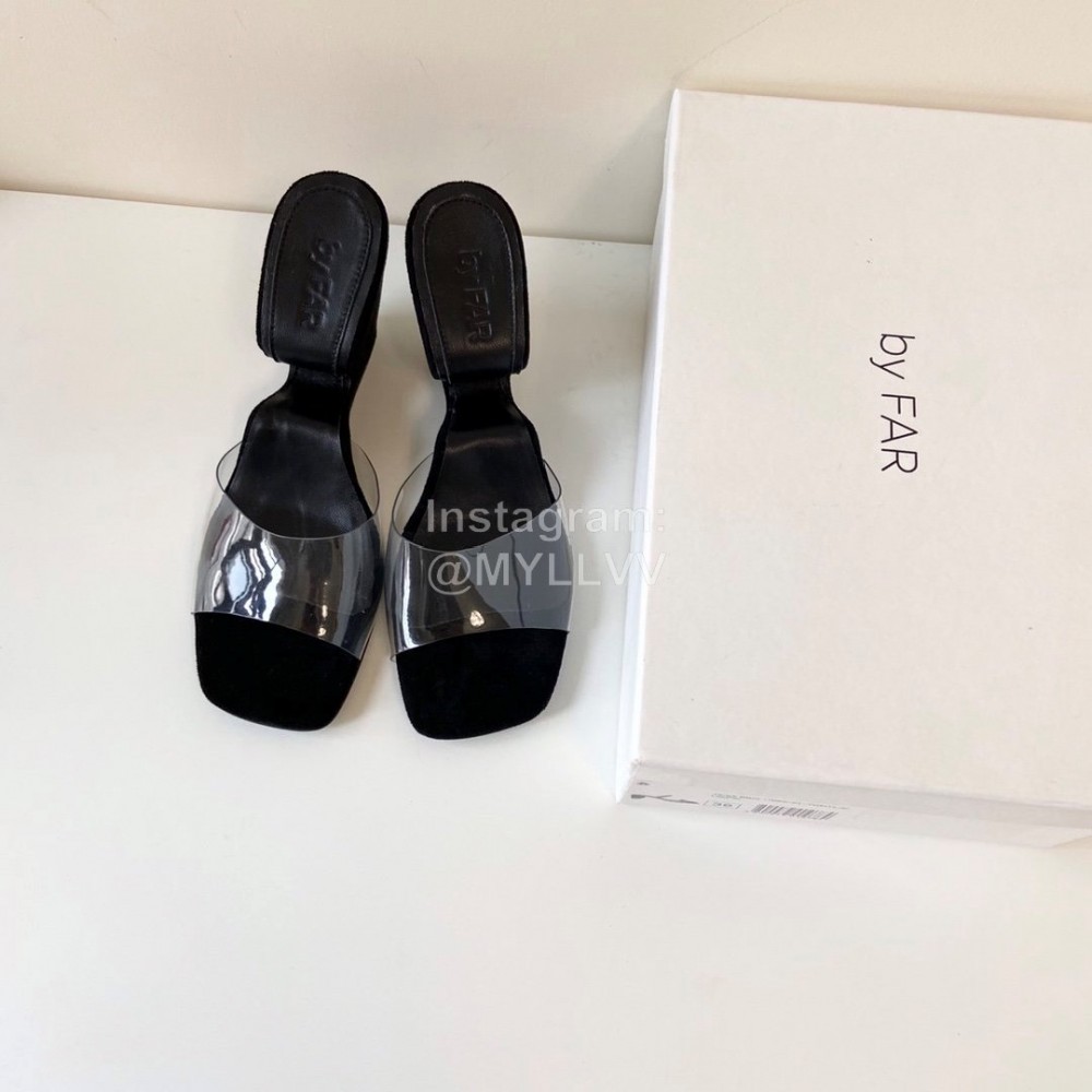 Byfar Summer Leather Slope Heel Slippers For Women Black