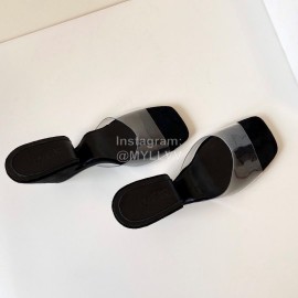 Byfar Summer Leather Slope Heel Slippers For Women Black