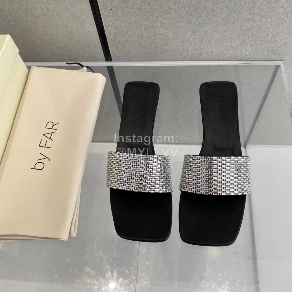 Byfar Summer New Diamond High Heel Slippers For Women Black